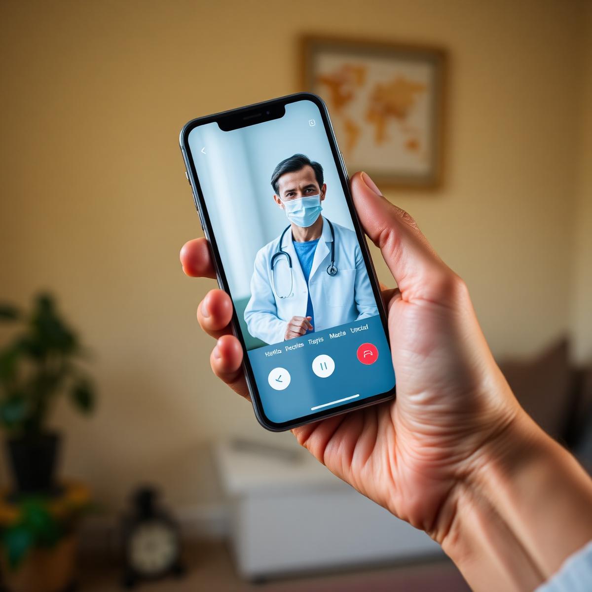 Private consultation with a doctor on a phone
